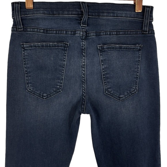 Current/Elliot Womens Kick Jean Relaxed Flared Crop Mid Rise Dark Wash Denim 26 - Picture 5 of 11